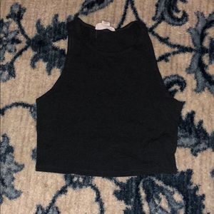 Gray cropped tank top